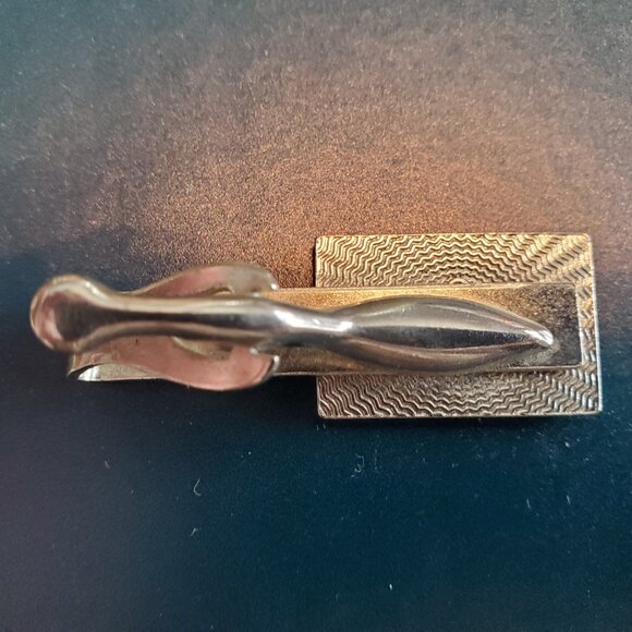 VTG Cufflinks & Tie Clip Silver Abalone Shell? Blue Grey 26 Grams Art Deco - Picture 9 of 10